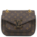 ルイヴィトン LOUIS VUITTON パッシー M45592 モノグラム モノグラムキャンバス レザー ショルダーバッグ ゴールド金具 茶 ボルドー Wチェーン