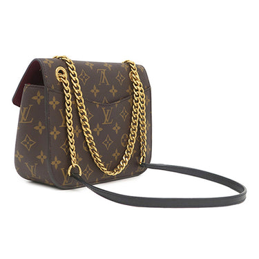 ルイヴィトン LOUIS VUITTON パッシー M45592 モノグラム モノグラムキャンバス レザー ショルダーバッグ ゴールド金具 茶 ボルドー Wチェーン
