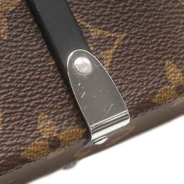 ルイヴィトン LOUIS VUITTON ウォレット トランク M20250 モノグラムマカサー モノグラムマカサー クラッチバッグ シルバー金具 茶 黒