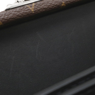 ルイヴィトン LOUIS VUITTON ウォレット トランク M20250 モノグラムマカサー モノグラムマカサー クラッチバッグ シルバー金具 茶 黒