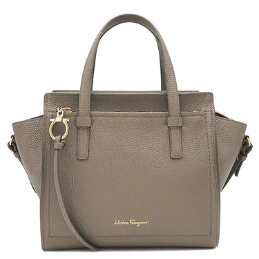 サルヴァトーレ・フェラガモ Salvatore Ferragamo エイミー 21F478 キャラウェイシード レザー 2WAYバッグ ゴールド金具 グレージュ AMY ガンチーニ