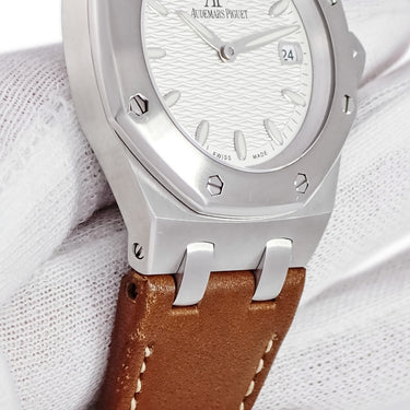 腕時計 オーデマピゲ AUDEMARS PIGUET ロイヤルオーク レディ 67600ST.OO.D080VS.01 クオーツ レディース バー 波模様ギヨシェ デイト