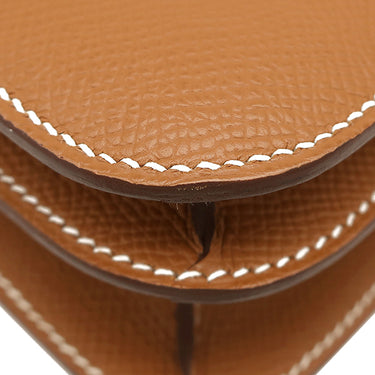 エルメス HERMES コンスタンス3 ミニ ミロワール ゴールド ヴォーエプソン ショルダーバッグ ゴールド金具 茶