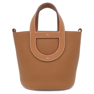 エルメス HERMES インザループ18 ゴールド トリヨンクレマンス ヴォースイフト ハンドバッグ ゴールド金具 茶 2026年製