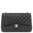 シャネル CHANEL マトラッセ Wフラップ ラージ チェーンショルダー ブラック ラムスキン 2WAYバッグ ゴールド金具 クラシック
