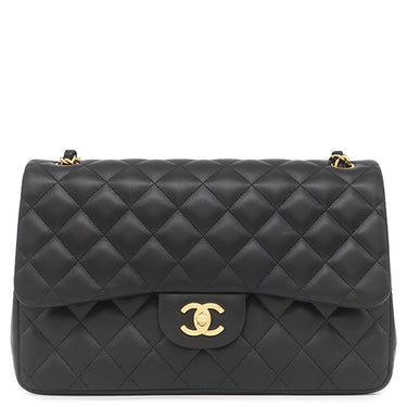 シャネル CHANEL マトラッセ Wフラップ ラージ チェーンショルダー ブラック ラムスキン 2WAYバッグ ゴールド金具 クラシック