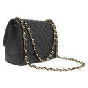 シャネル CHANEL マトラッセ Wフラップ ラージ チェーンショルダー ブラック ラムスキン 2WAYバッグ ゴールド金具 クラシック
