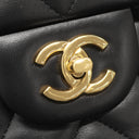シャネル CHANEL マトラッセ Wフラップ ラージ チェーンショルダー ブラック ラムスキン 2WAYバッグ ゴールド金具 クラシック