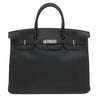エルメス HERMES バーキン40 ブラック トゴ ハンドバッグ シルバー金具 黒