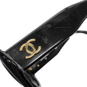 シャネル CHANEL ラウンド シェイプ 01949 ブラック プラスチック サングラス ゴールド金具 黒 ココマーク サークルロゴ