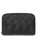 ボッテガヴェネタ BOTTEGA VENETA イントレチャート コインパース ブラック レザー コインケース シルバー金具 黒 小銭入れ コンパクト