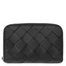ボッテガヴェネタ BOTTEGA VENETA イントレチャート コインパース ブラック レザー コインケース シルバー金具 黒 小銭入れ コンパクト