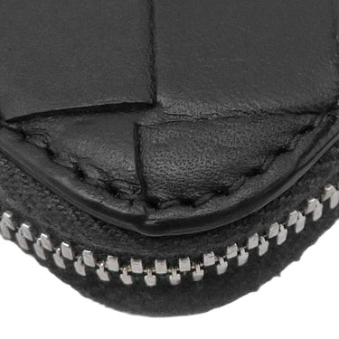 ボッテガヴェネタ BOTTEGA VENETA イントレチャート コインパース ブラック レザー コインケース シルバー金具 黒 小銭入れ コンパクト