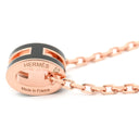 エルメス HERMES ポップアッシュ ミニ ペンダント ブラック×ローズゴールド メタル ラッカー ネックレス 黒 Hモチーフ 新品 未使用