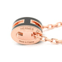 エルメス HERMES ポップアッシュ ミニ ペンダント ブラック×ローズゴールド メタル ラッカー ネックレス 黒 Hモチーフ 新品 未使用