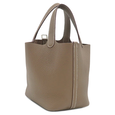 エルメス HERMES ピコタンロック 18 PM エトゥープ トリヨンクレマンス ハンドバッグ シルバー金具 グレージュ 2025年製