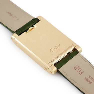 腕時計 カルティエ Cartier プリヴェ タンク ア ギシェ WGTA0234 手巻き メンズ レディース 未使用 K18YG無垢 ジャンピングアワー