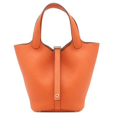 エルメス HERMES ピコタンロック 18 PM タンジェリン トリヨンクレマンス ハンドバッグ シルバー金具 2026年製