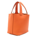 エルメス HERMES ピコタンロック 18 PM タンジェリン トリヨンクレマンス ハンドバッグ シルバー金具 2026年製