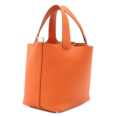 エルメス HERMES ピコタンロック 18 PM タンジェリン トリヨンクレマンス ハンドバッグ シルバー金具 2026年製