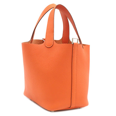 エルメス HERMES ピコタンロック 18 PM タンジェリン トリヨンクレマンス ハンドバッグ シルバー金具 2026年製