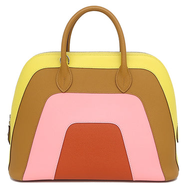 エルメス HERMES ボリード1923 レインボー 30 ライム×セサミ×ローズコンフェッティ×テールバテュー ヴォーエプソン 2WAYバッグ シルバー金具 春夏限定