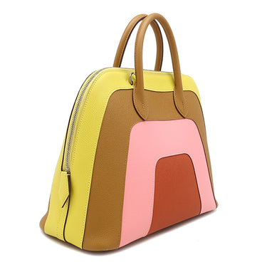 エルメス HERMES ボリード1923 レインボー 30 ライム×セサミ×ローズコンフェッティ×テールバテュー ヴォーエプソン 2WAYバッグ シルバー金具 春夏限定