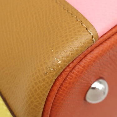 エルメス HERMES ボリード1923 レインボー 30 ライム×セサミ×ローズコンフェッティ×テールバテュー ヴォーエプソン 2WAYバッグ シルバー金具 春夏限定