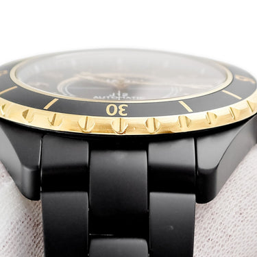 腕時計 シャネル CHANEL J12 キャリバー3125 42MM H2918 自動巻き メンズ K18YG無垢×セラミック コンビ ブラック フルマット