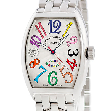 腕時計 フランクミュラー FRANCK MULLER トノウカーベックス カラードリーム 7851SC COLOR DREAMS 自動巻き メンズ ギョウシェ 青針