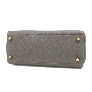 エルメス HERMES ケリー25 内縫い エタン トゴ 2WAYバッグ ゴールド金具 グレー