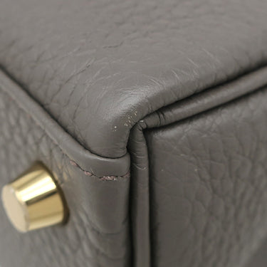 エルメス HERMES ケリー25 内縫い エタン トゴ 2WAYバッグ ゴールド金具 グレー