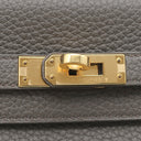 エルメス HERMES ケリー25 内縫い エタン トゴ 2WAYバッグ ゴールド金具 グレー