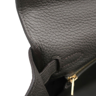 エルメス HERMES ケリー25 内縫い エタン トゴ 2WAYバッグ ゴールド金具 グレー