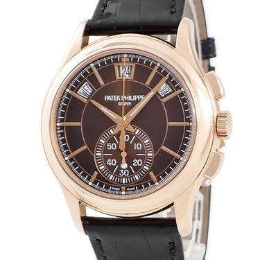 腕時計 パテックフィリップ PATEK PHILIPPE アニュアルカレンダー クロノグラフ 5905R-001 自動巻き メンズ K18RG無垢 ブラウン ソレイユ