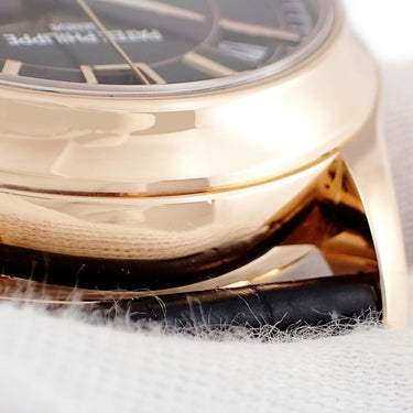 腕時計 パテックフィリップ PATEK PHILIPPE アニュアルカレンダー クロノグラフ 5905R-001 自動巻き メンズ K18RG無垢 ブラウン ソレイユ