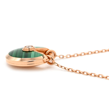 カルティエ Cartier アミュレット ドゥ カルティエ SM グリーン×ピンクゴールド K18PG ダイヤモンド マラカイト ネックレス 750 18K 18金 ダイヤ マラカイト 緑
