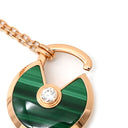 カルティエ Cartier アミュレット ドゥ カルティエ SM グリーン×ピンクゴールド K18PG ダイヤモンド マラカイト ネックレス 750 18K 18金 ダイヤ マラカイト 緑