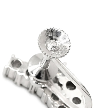 タサキ TASAKI パール ダイヤ パールホワイト×プラチナシルバー Pt900 パール ダイヤモンド イヤリング 真珠 プラチナ ネジ式 1Pパール ドロップ スウィング