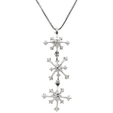 タサキ TASAKI スノーフレーク 3モチーフ ホワイトゴールド K18WG ダイヤモンド ネックレス TASAKI ダイヤ Au K18 750WG スウィング ドロップ