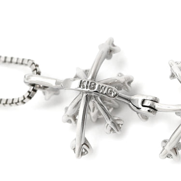 タサキ TASAKI スノーフレーク 3モチーフ ホワイトゴールド K18WG ダイヤモンド ネックレス TASAKI ダイヤ Au K18 750WG スウィング ドロップ
