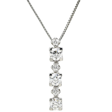 タサキ TASAKI トリロジー ダイヤモンド プラチナシルバー Pt900 ダイヤモンド Pt850(チェーン) ネックレス TASAKI プラチナ Pt900 6P 6石 6粒 スイング ドロップ ベネチアン