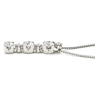 タサキ TASAKI トリロジー ダイヤモンド プラチナシルバー Pt900 ダイヤモンド Pt850(チェーン) ネックレス TASAKI プラチナ Pt900 6P 6石 6粒 スイング ドロップ ベネチアン