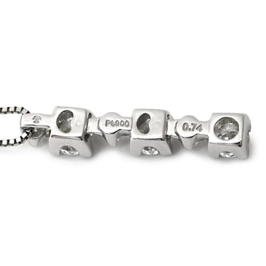 タサキ TASAKI トリロジー ダイヤモンド プラチナシルバー Pt900 ダイヤモンド Pt850(チェーン) ネックレス TASAKI プラチナ Pt900 6P 6石 6粒 スイング ドロップ ベネチアン