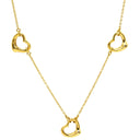 ティファニー Tiffany & Co オープンハート 3モチーフ イエローゴールド K18YG ネックレス T＆Co. 18K 18金 750 YG エルサペレッティ