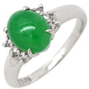 タサキ TASAKI ヒスイ ジェイダイト ダイヤ グリーン×プラチナシルバー Pt900 ヒスイ ダイヤモンド リング 指輪 TASAKI 緑 プラチナ 翡翠 オーバルカボション 13号