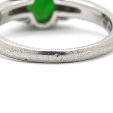 タサキ TASAKI ヒスイ ジェイダイト ダイヤ グリーン×プラチナシルバー Pt900 ヒスイ ダイヤモンド リング 指輪 TASAKI 緑 プラチナ 翡翠 オーバルカボション 13号