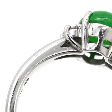 タサキ TASAKI ヒスイ ジェイダイト ダイヤ グリーン×プラチナシルバー Pt900 ヒスイ ダイヤモンド リング 指輪 TASAKI 緑 プラチナ 翡翠 オーバルカボション 13号