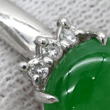 タサキ TASAKI ヒスイ ジェイダイト ダイヤ グリーン×プラチナシルバー Pt900 ヒスイ ダイヤモンド リング 指輪 TASAKI 緑 プラチナ 翡翠 オーバルカボション 13号