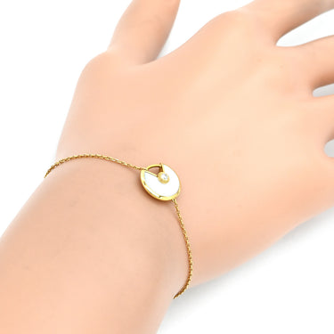 カルティエ Cartier アミュレット ドゥ XS ホワイト×イエローゴールド K18YG ダイヤモンド マザーオブパール ブレスレット 白 シェル 1Pダイヤモンド 750 18金